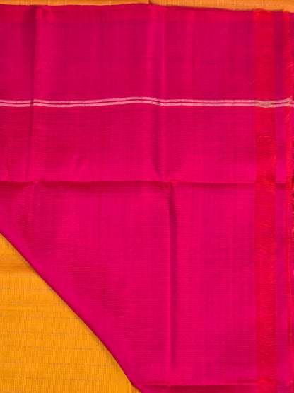 Yellow Pure Soft Silk Saree