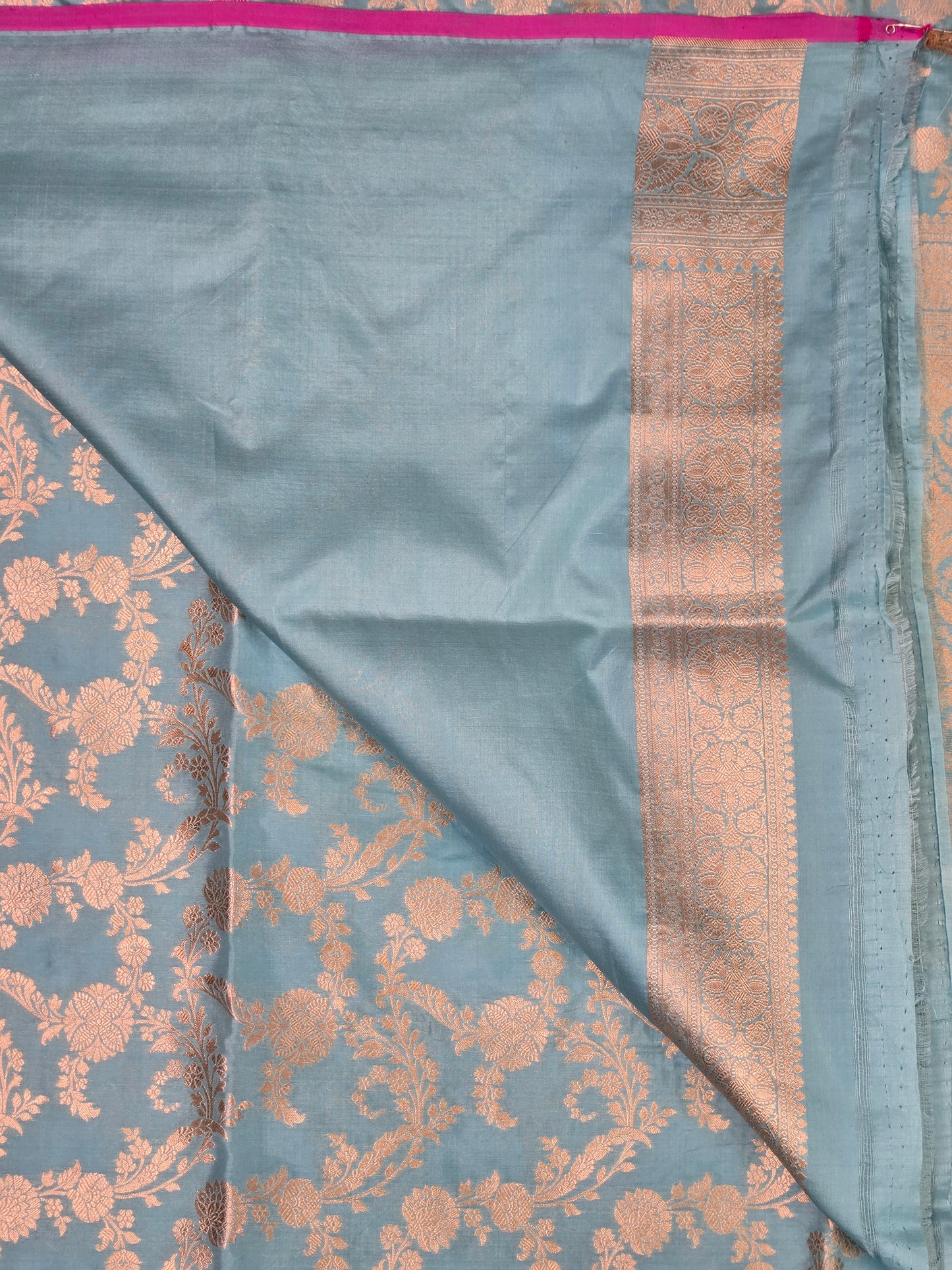 Sky Blue Banarasi Handloom Silk Saree