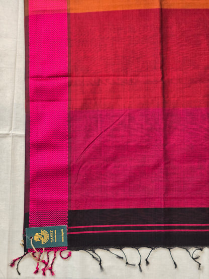 Black Maheshwari Silk Cotton Saree