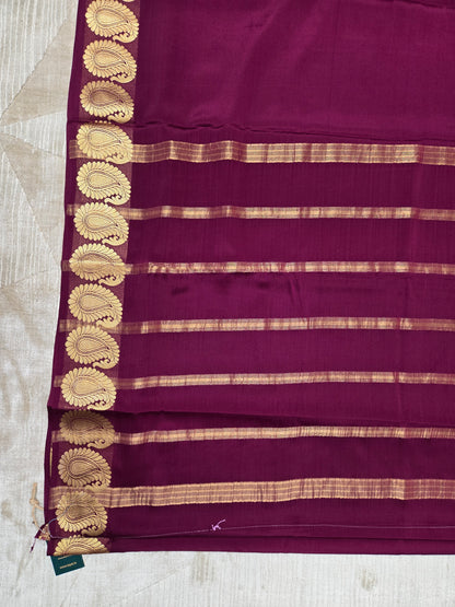 Rich Maroon Mysore Crepe Silk Saree