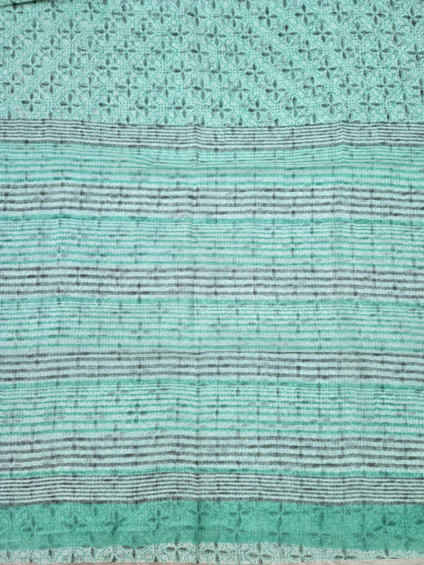TURQUOISE HANDBLOCK KOTA DORIYA SAREE