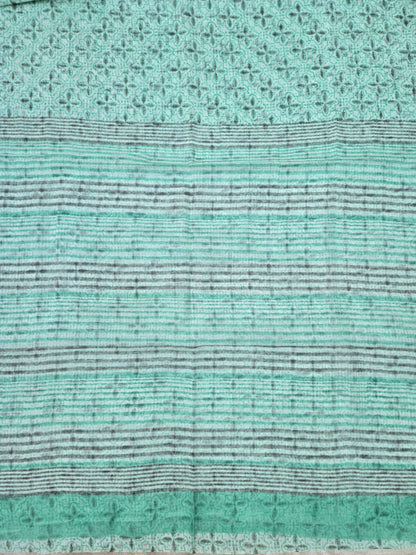TURQUOISE HANDBLOCK KOTA DORIYA SAREE