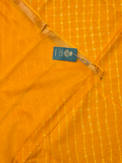 YELLOW TIE DYE MOTDA SILK COTTON SAREE