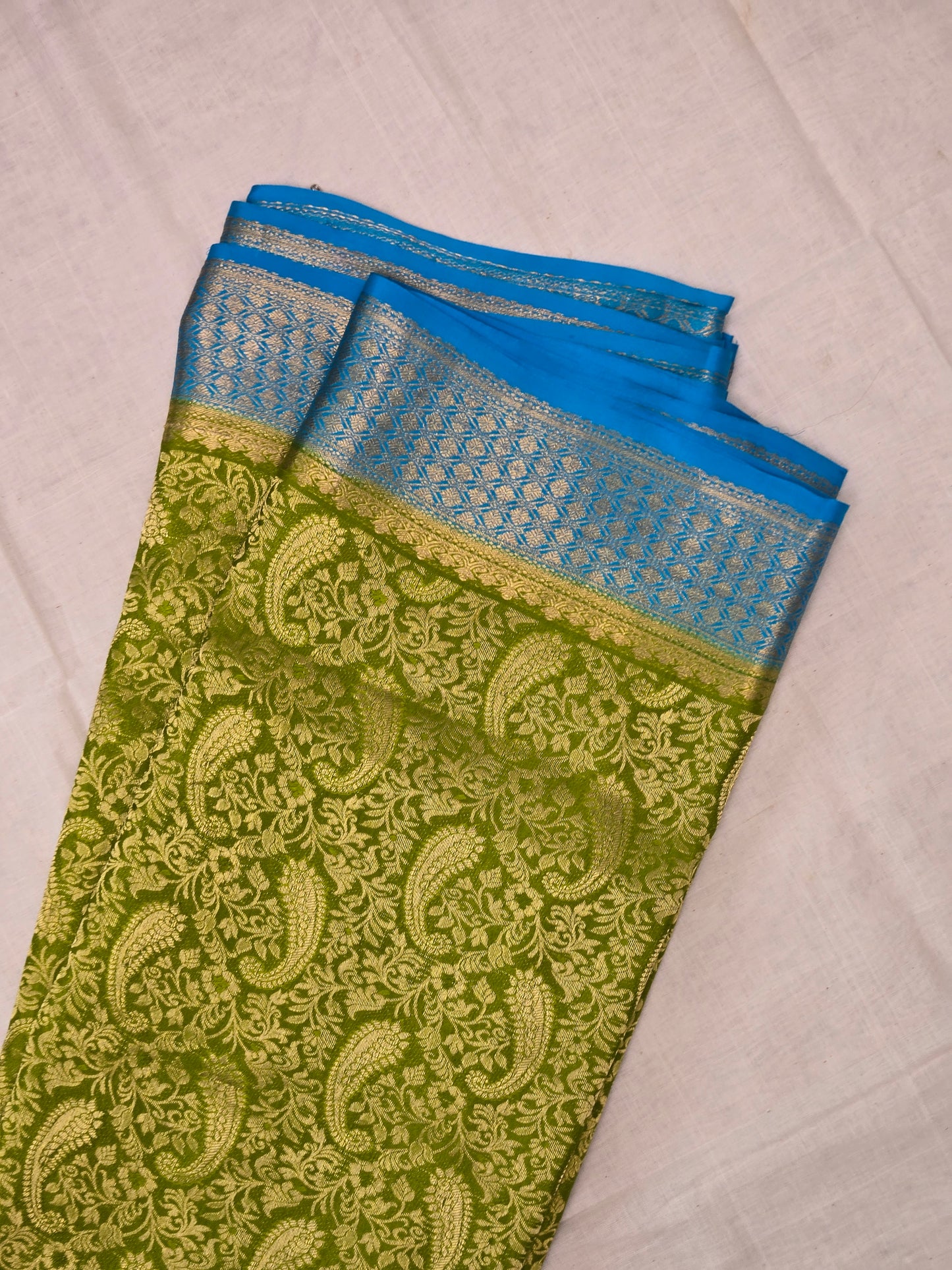 Green Mysore Crepe Silk Saree