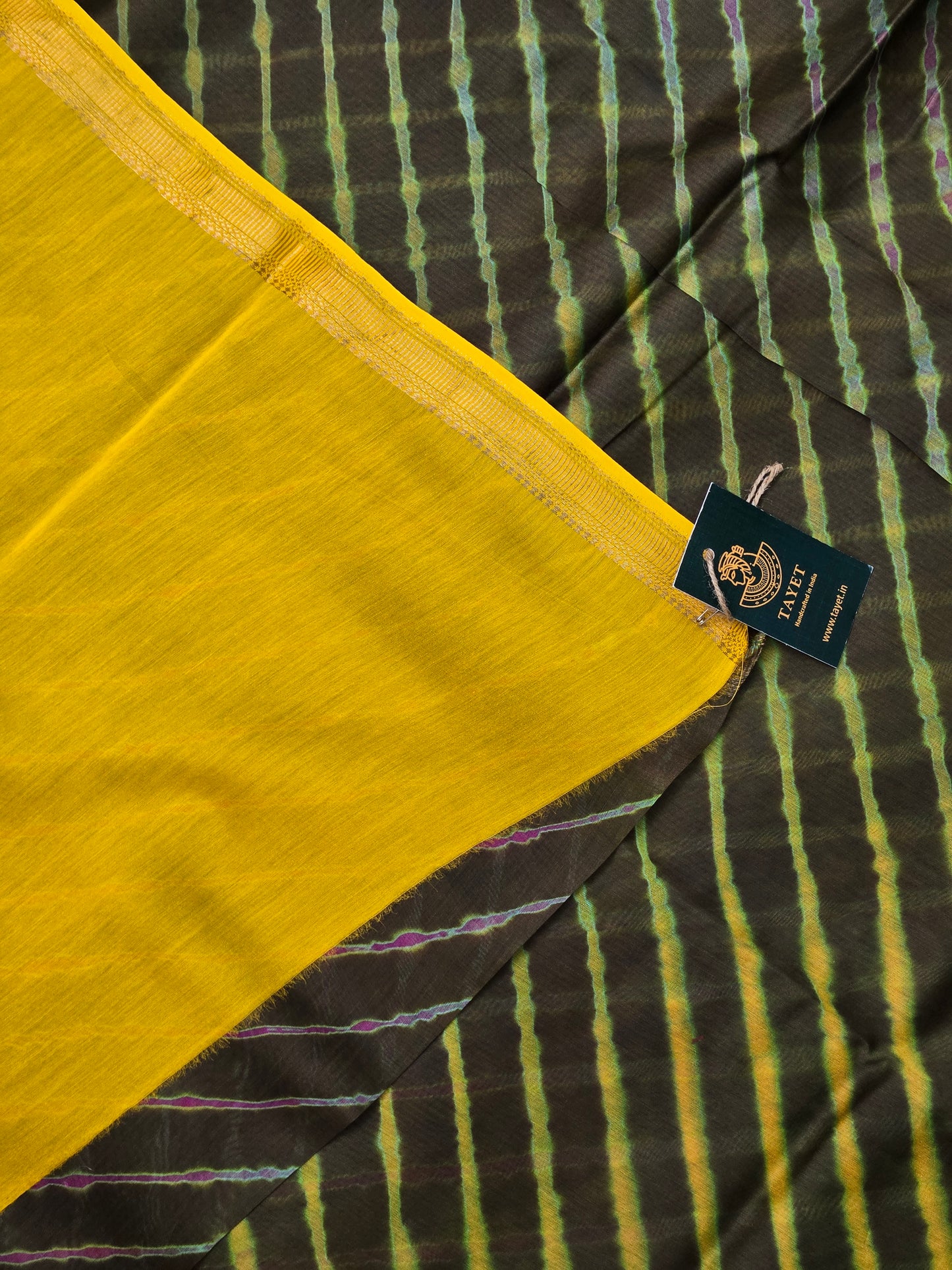 GREEN TIE DYE LEHARIYA SILK COTTON SAREE