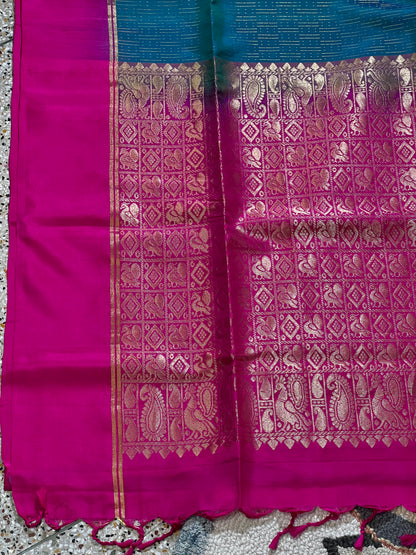 Blue Pure Soft Silk Saree