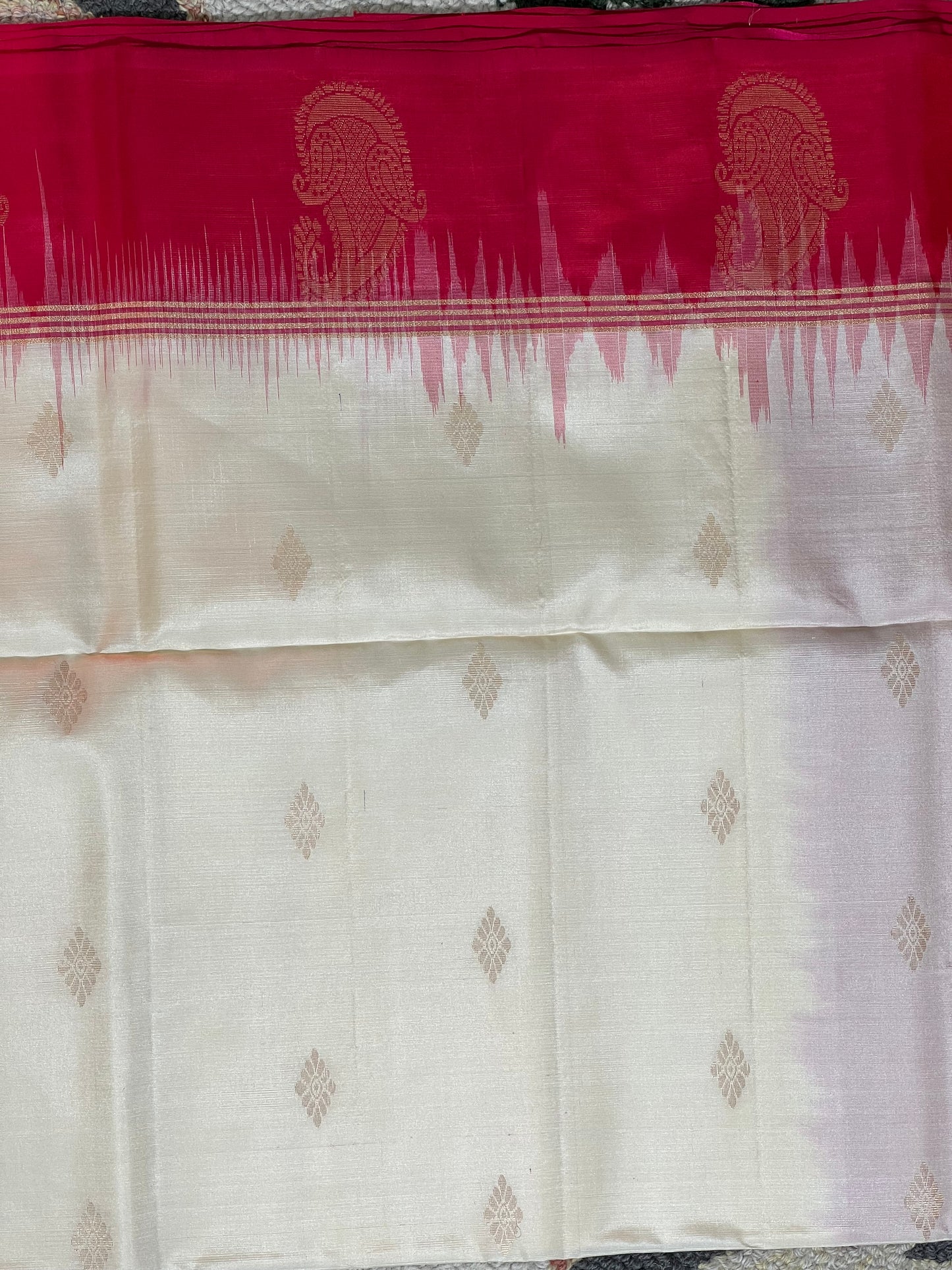 Off White Pure Silk Saree