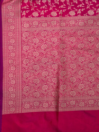 Pink Banarasi Handloom Silk Saree