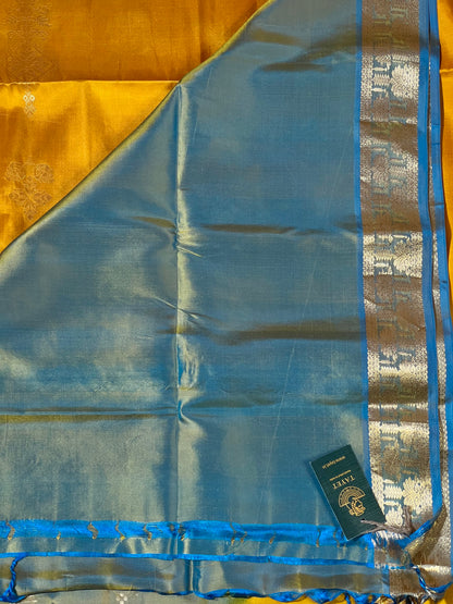 Yellow Pure Soft Silk Saree