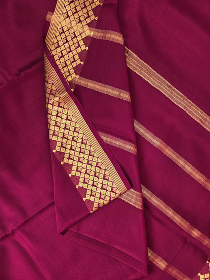 Magenta Mysore Crepe Silk Saree