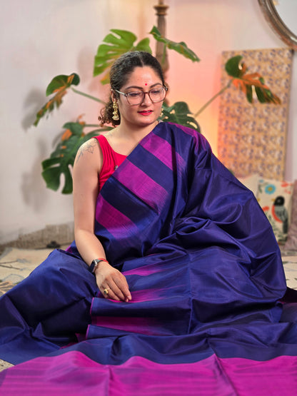 Purple Pure Soft Silk Saree