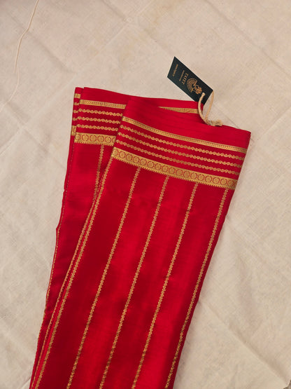 Red Mysore Crepe Silk Saree