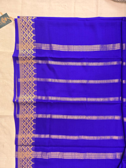 Blue Mysore Crepe Silk Saree