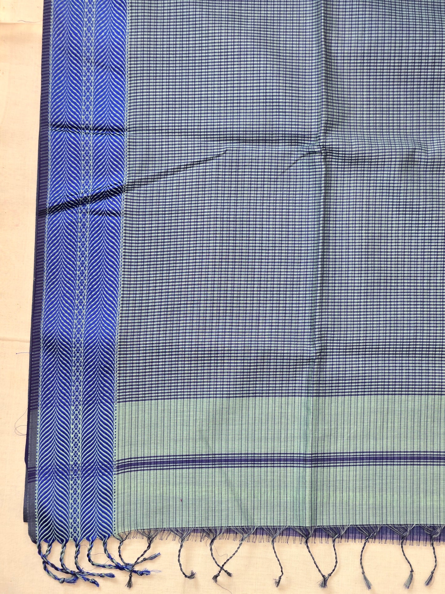 Blue Maheshwari Silk Cotton Sari