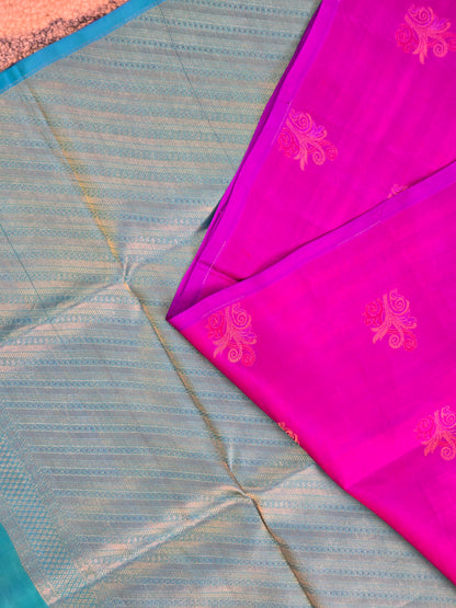 Purple Pure Soft Silk Saree