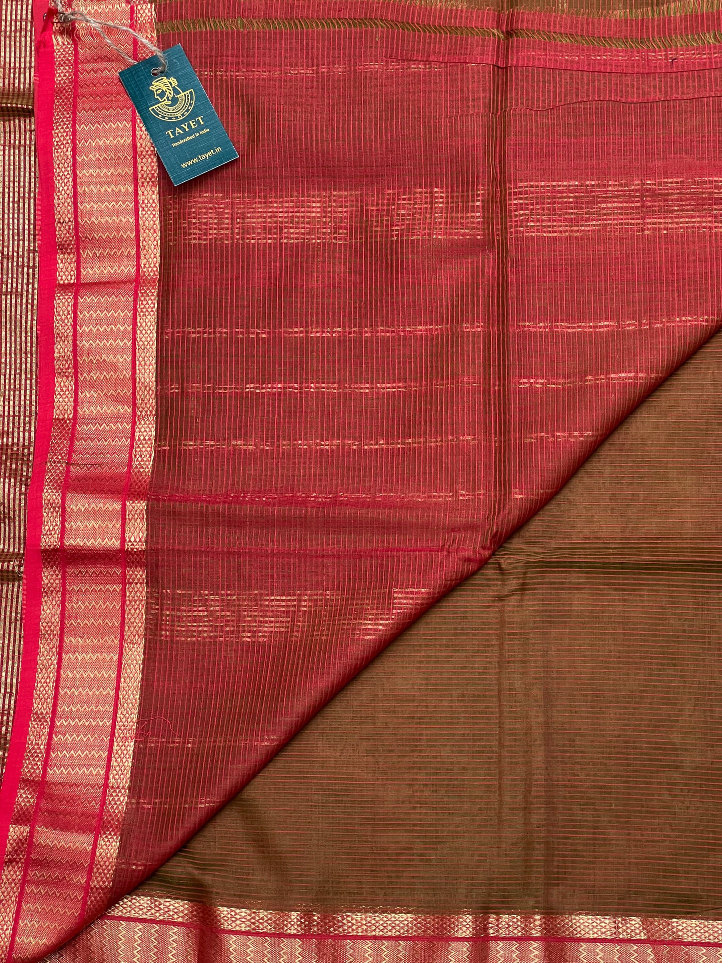 Dual Shade Silk Cotton Maheshwari Saree