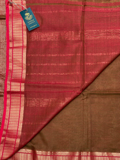 Dual Shade Silk Cotton Maheshwari Saree