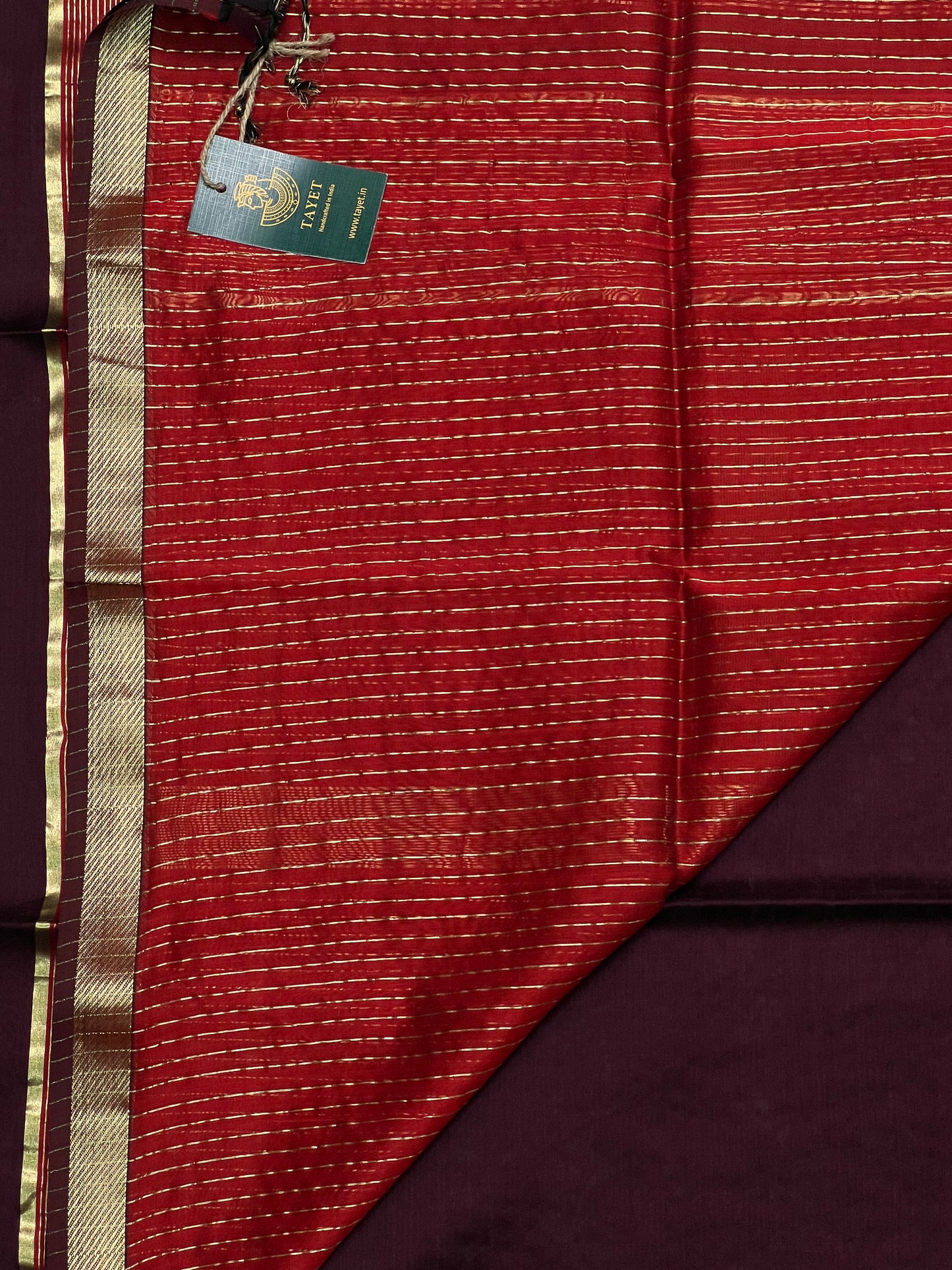 Maroon SilkCotton Maheshwari Saree