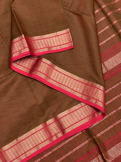 Dual Shade Silk Cotton Maheshwari Saree