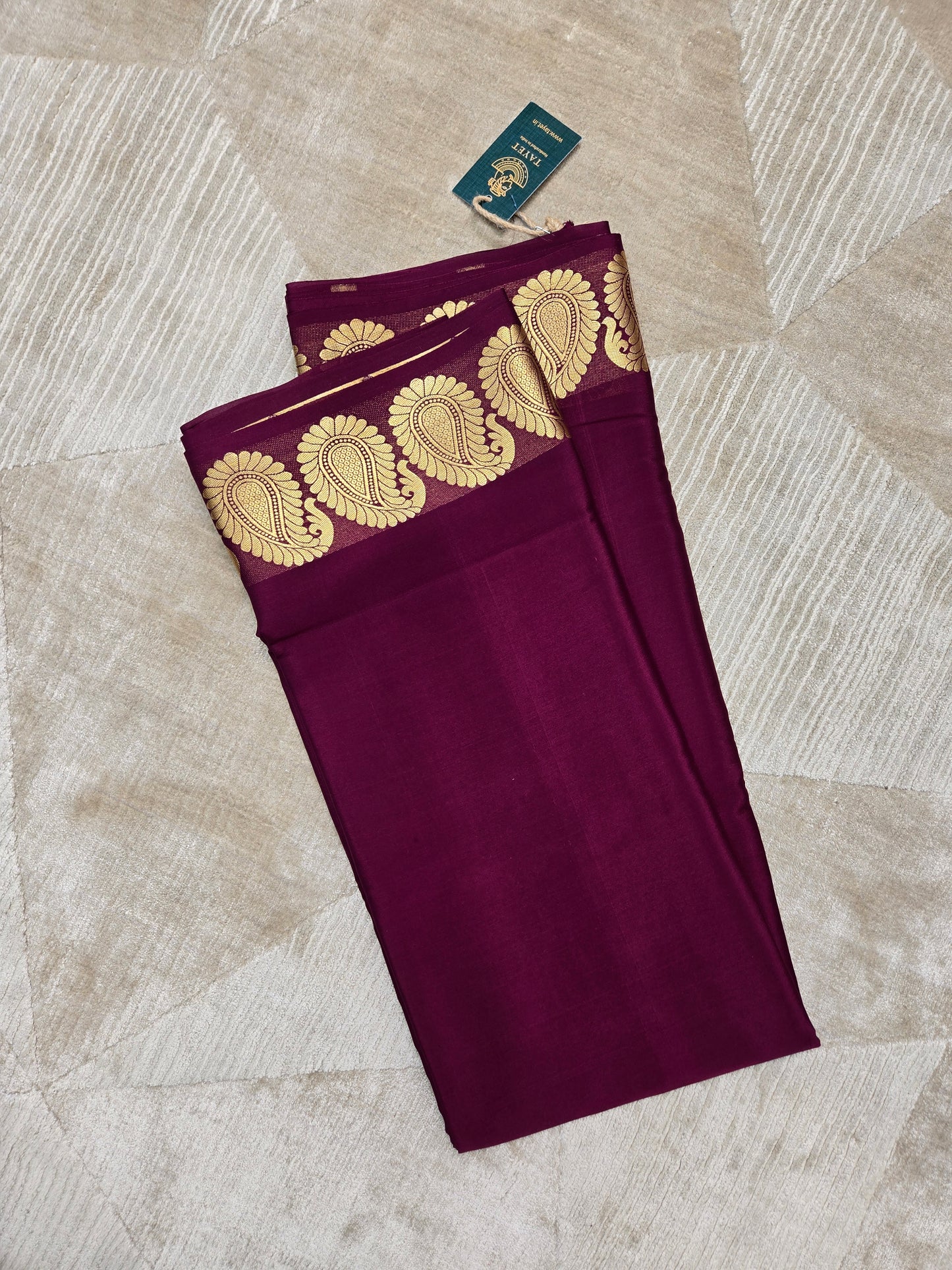 Rich Maroon Mysore Crepe Silk Saree