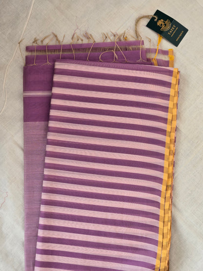 Lilac Maheshwari Silk Cotton Saree