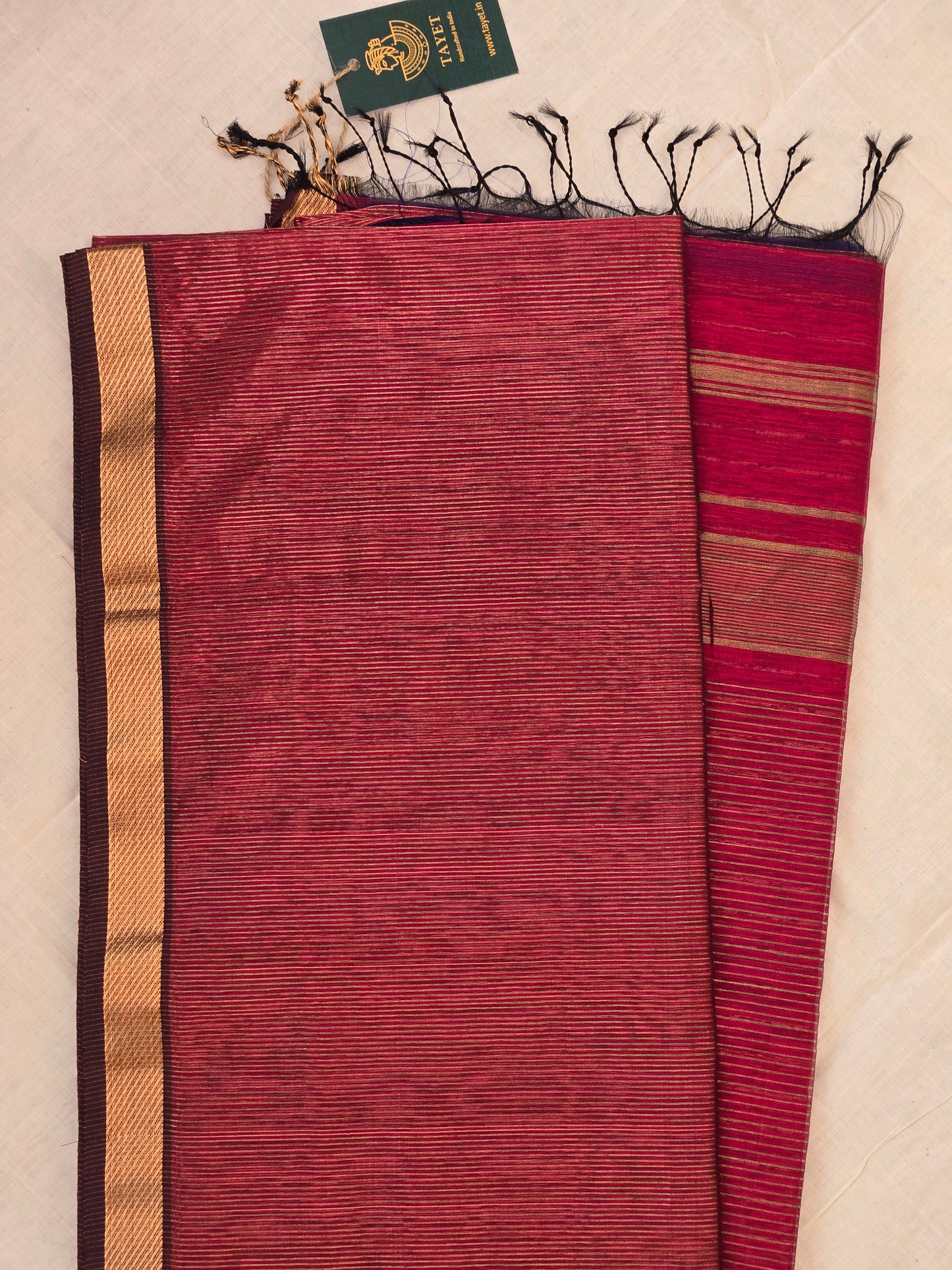 Maroon Maheshwari Silk Cotton Saree