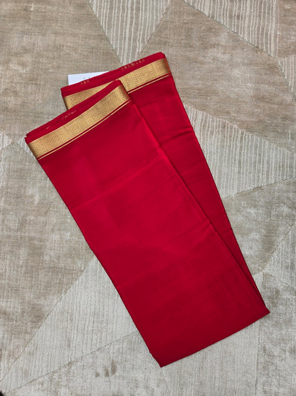 Red Mysore Crepe Silk Saree