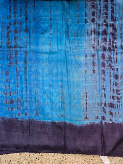 Blue Shibhori Pure Silk Saree