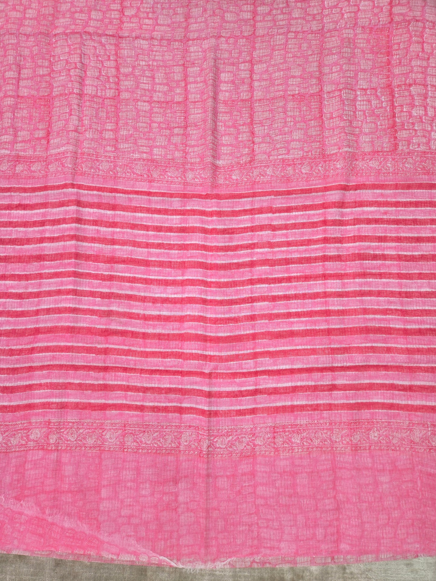 PINK HANDBLOCK KOTA DORIYA SAREE