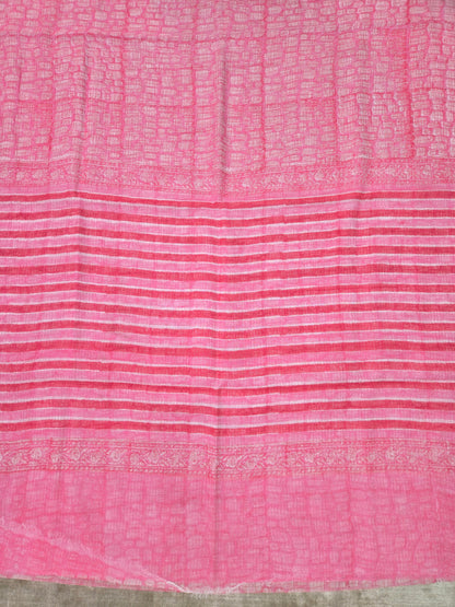PINK HANDBLOCK KOTA DORIYA SAREE