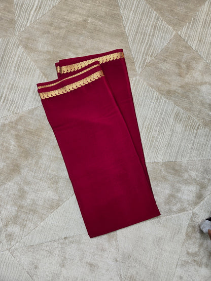 Maroon Mysore Crepe Silk Saree