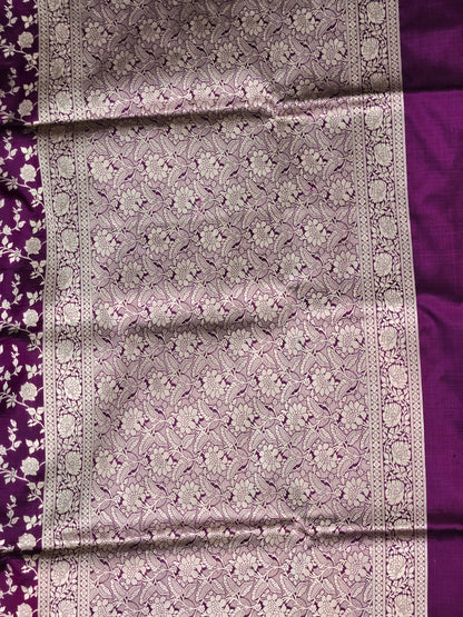 Magenta Banarasi Handloom Silk Saree