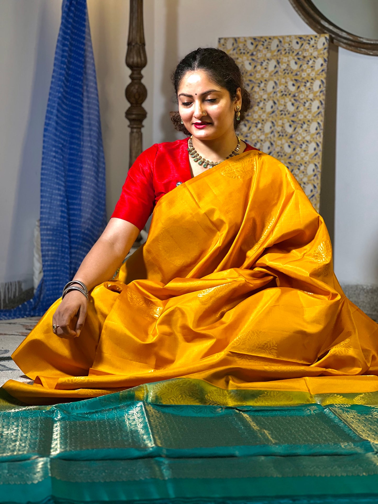 Yellow Pure Soft Silk Saree