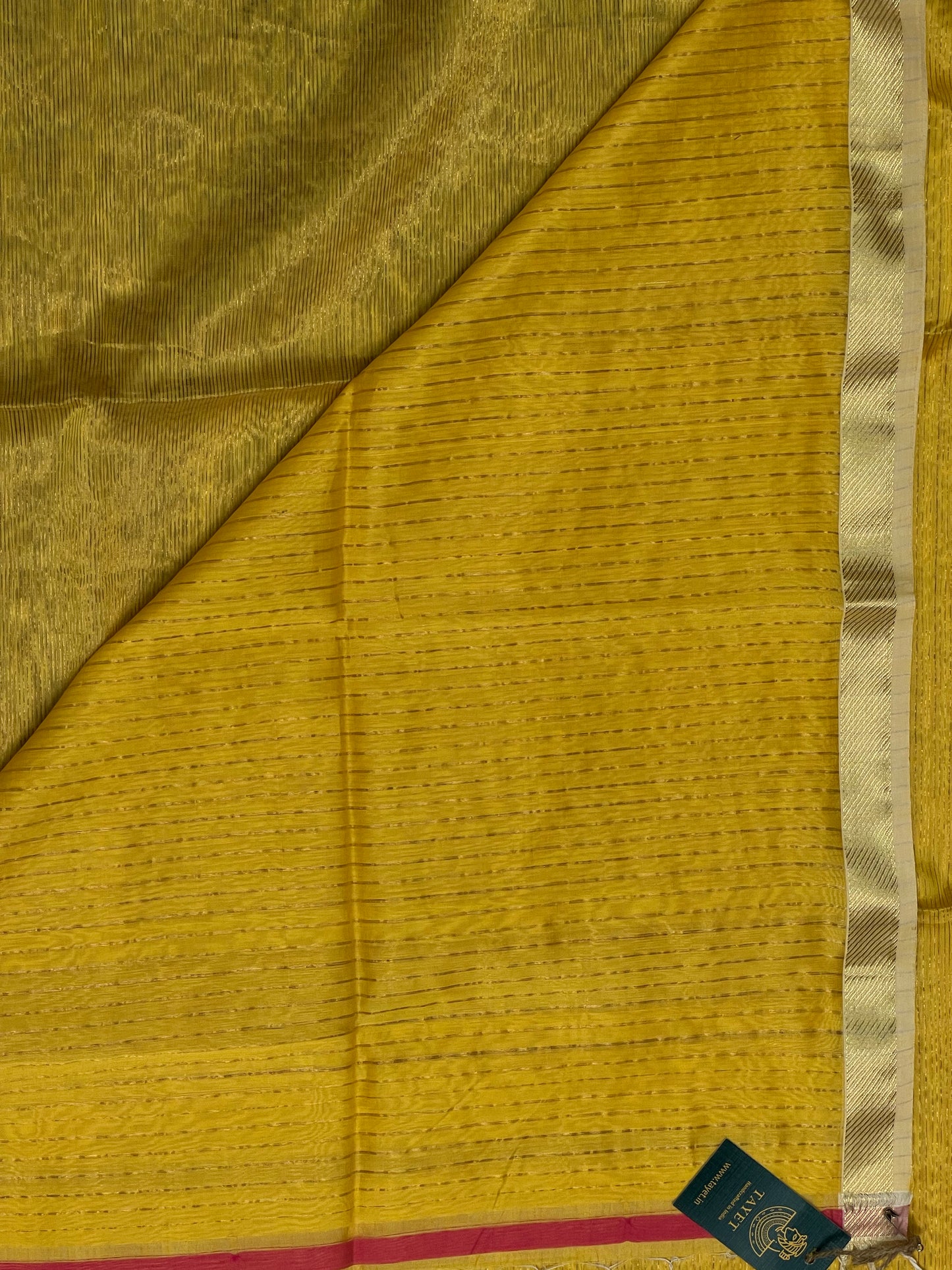 Yellow Silk Cotton Maheshwari Saree