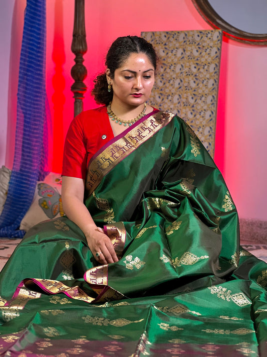 Green Pure Soft Silk Saree