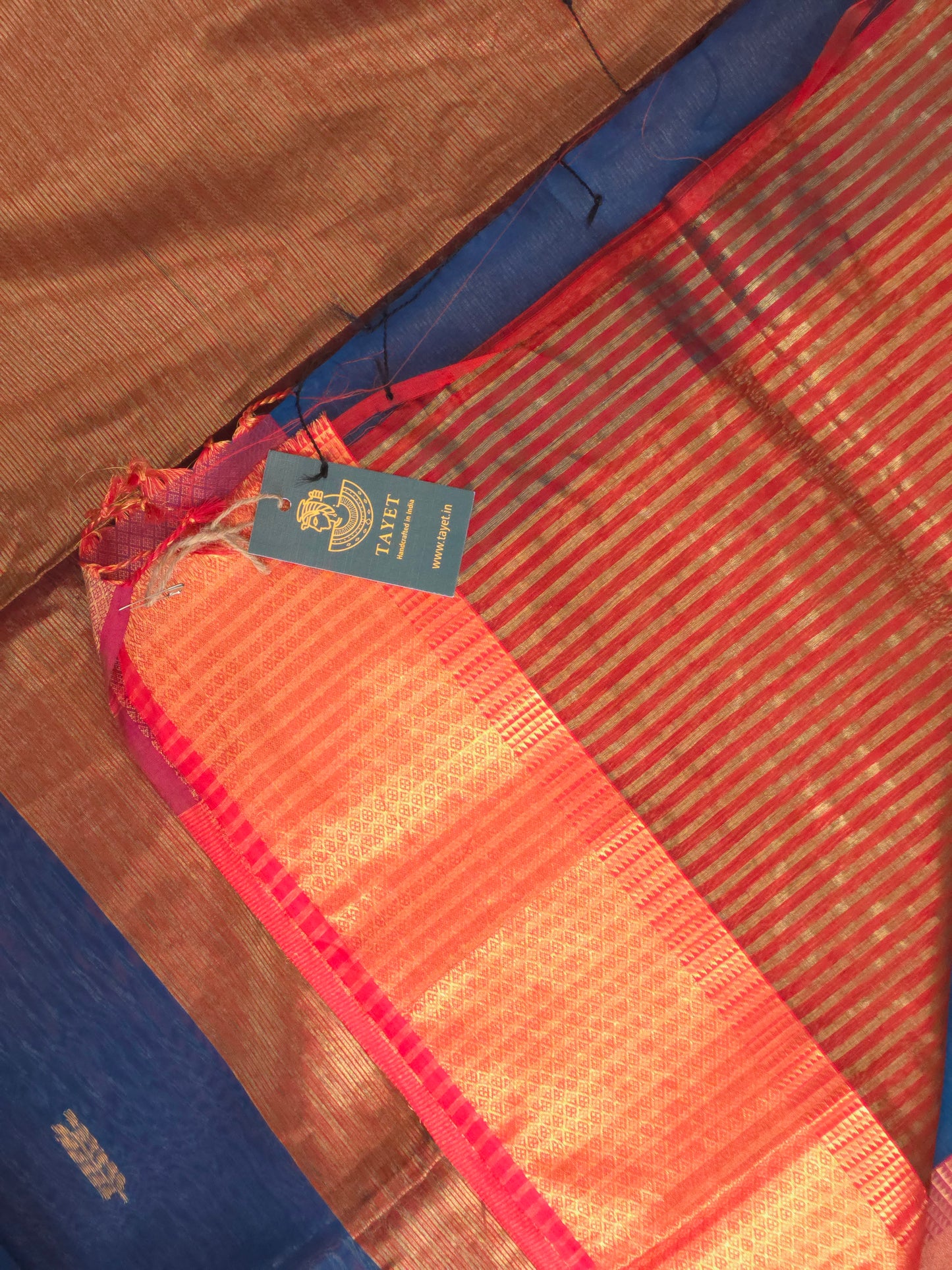 Blue Maheshwari Silk Cotton Saree