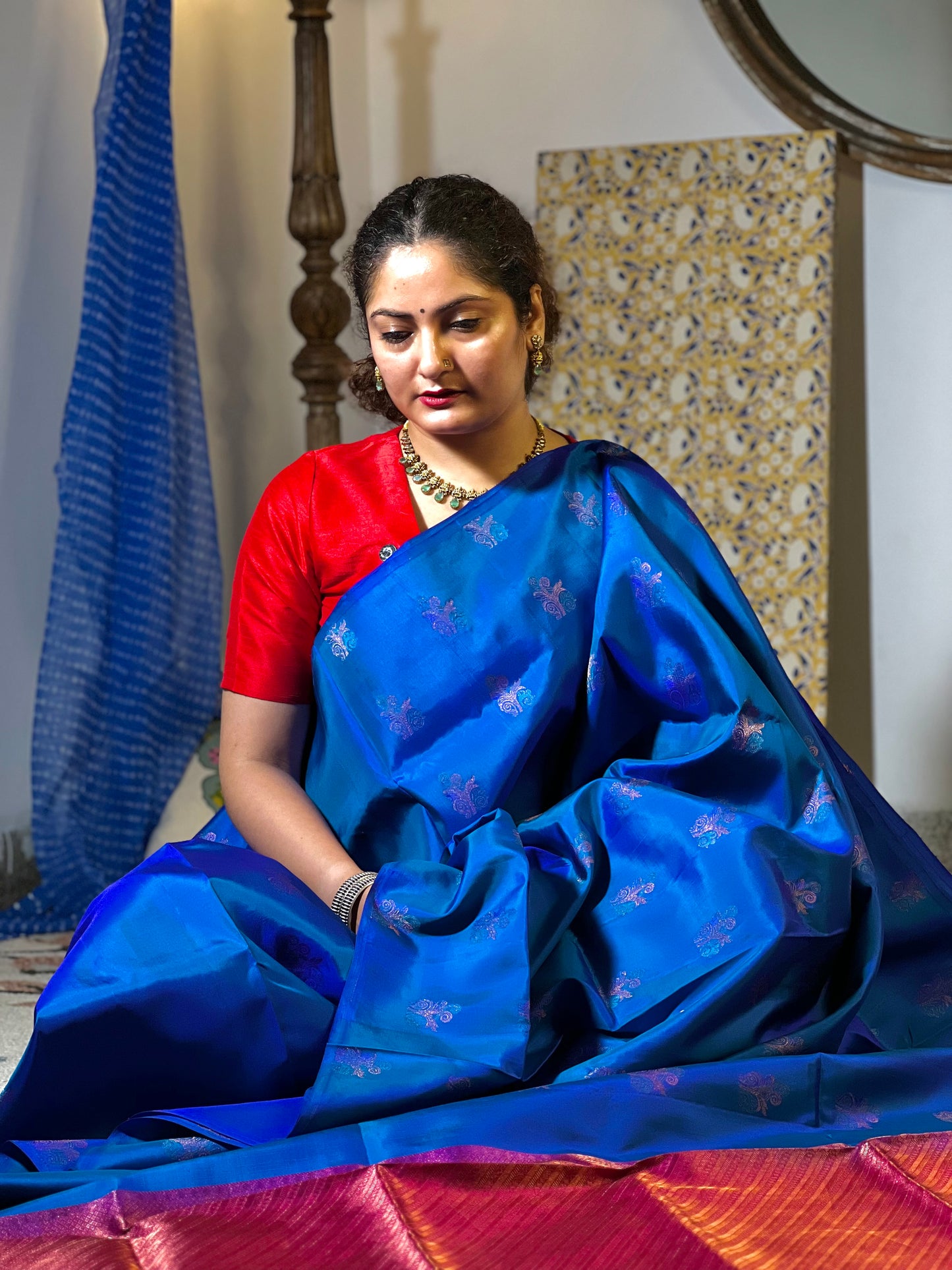 Blue Pure Soft Silk Saree