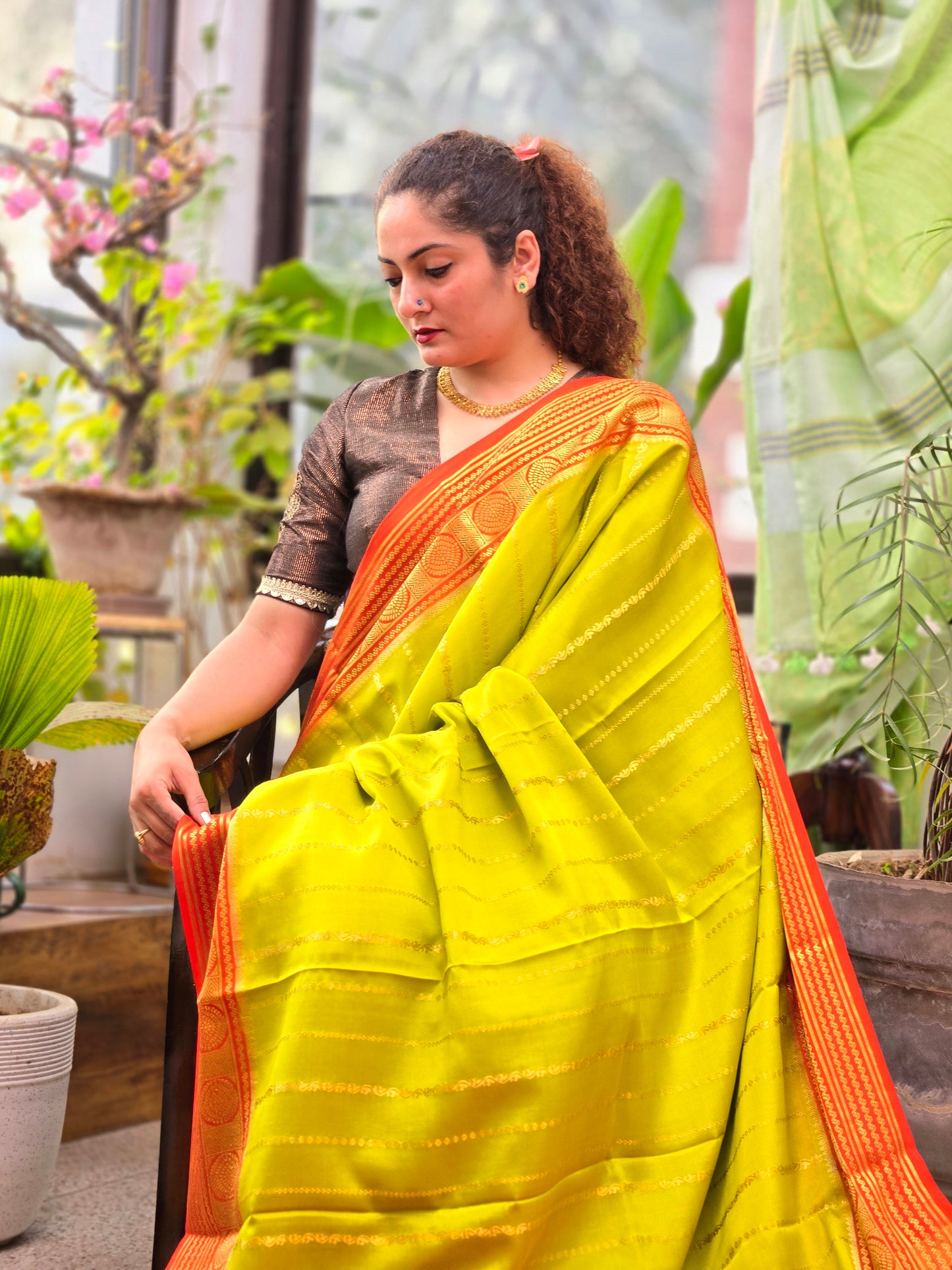 Green Mysore Silk Saree