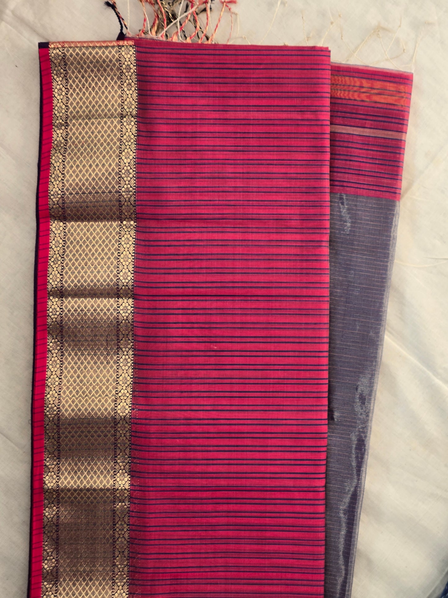 Pink Maheshwari Silk Cotton Saree