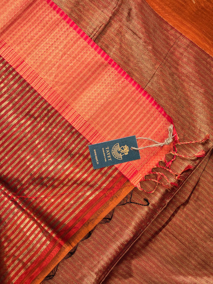 Rust Orange Silk Cotton Saree