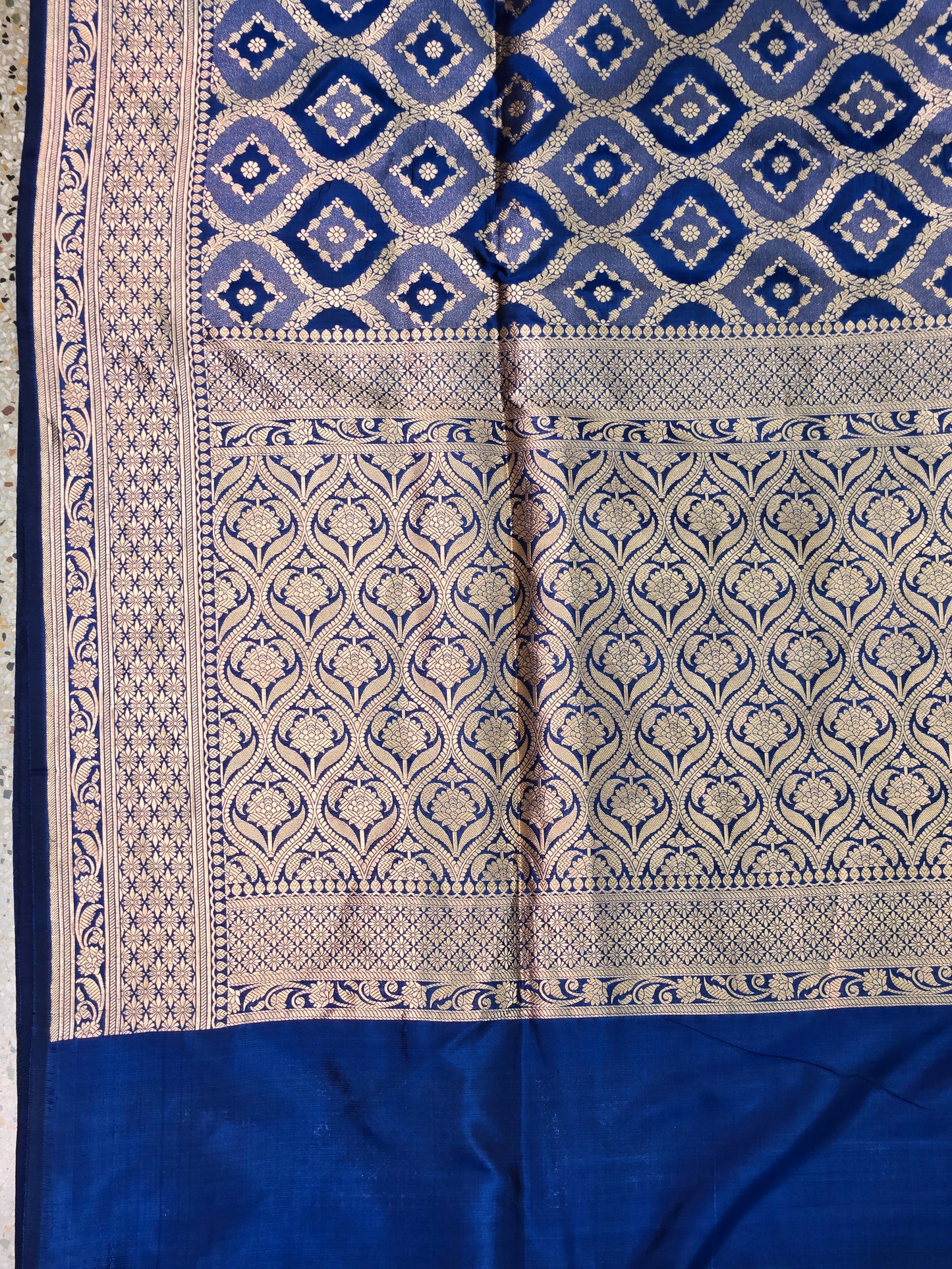 Blue Handloom Banarasi Silk Saree