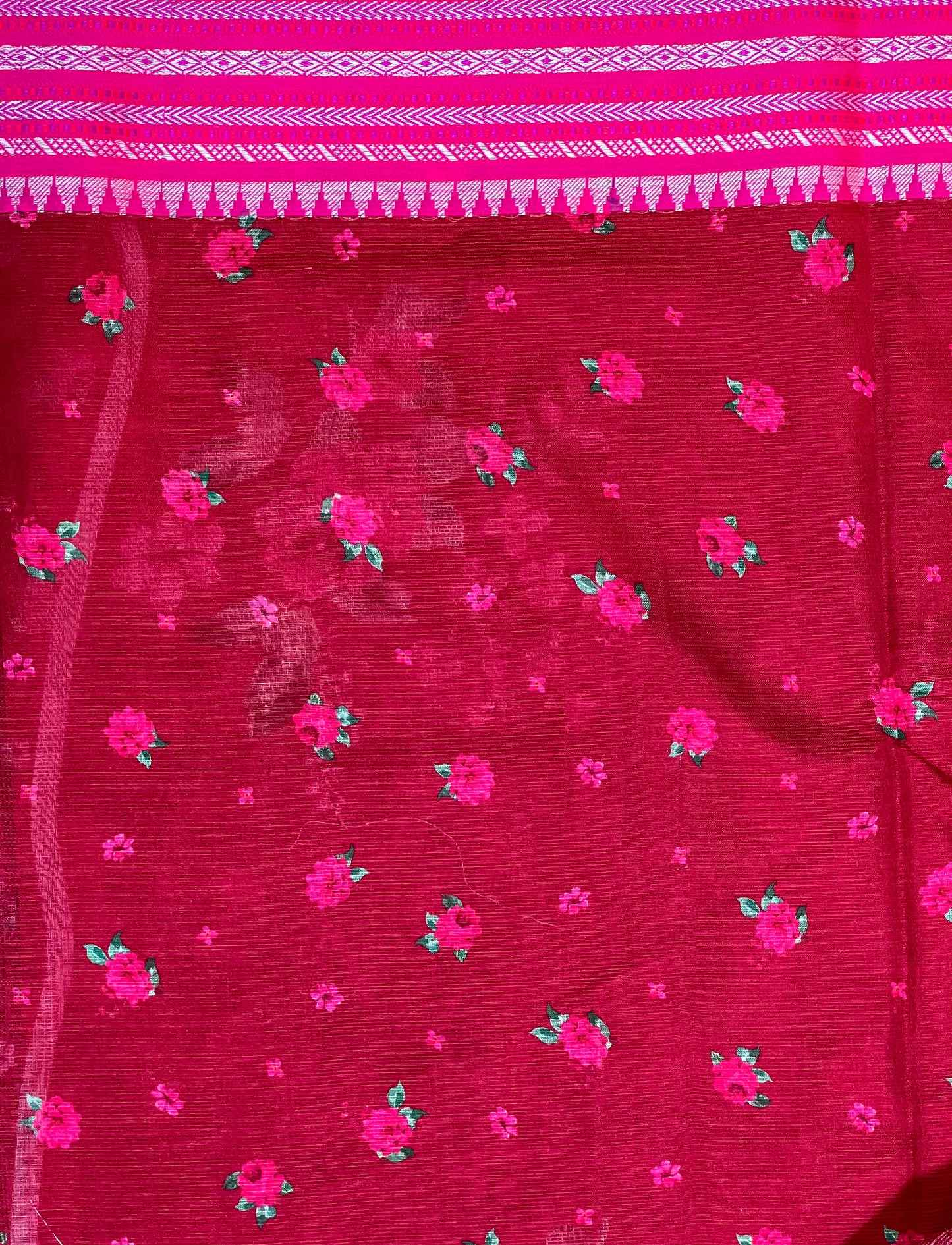 Red Printed Silk Cotton Kota Saree