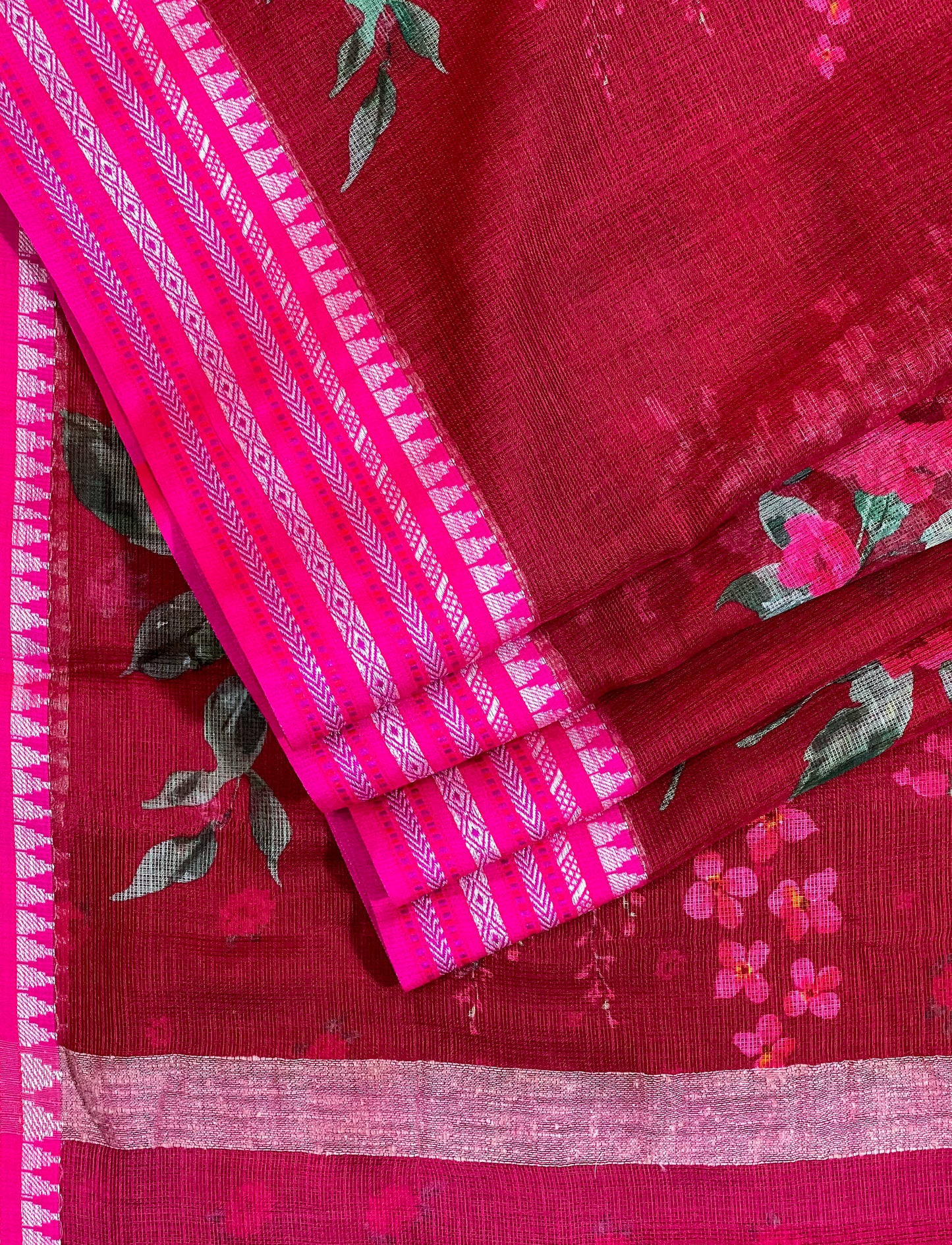 Red Printed Silk Cotton Kota Saree