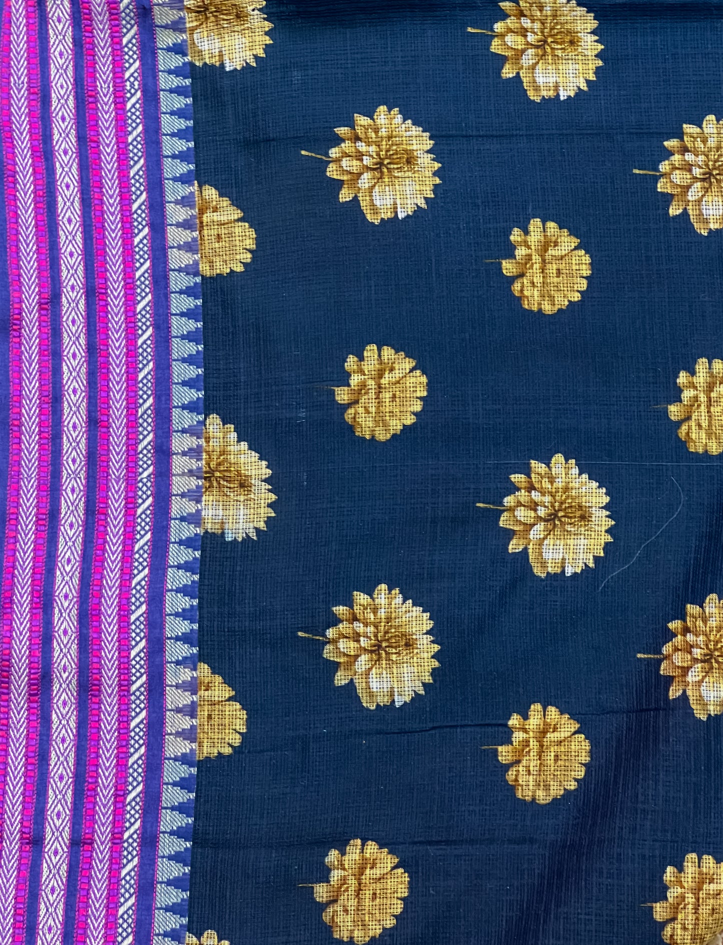 Blue Printed Kota Silk Cotton Saree