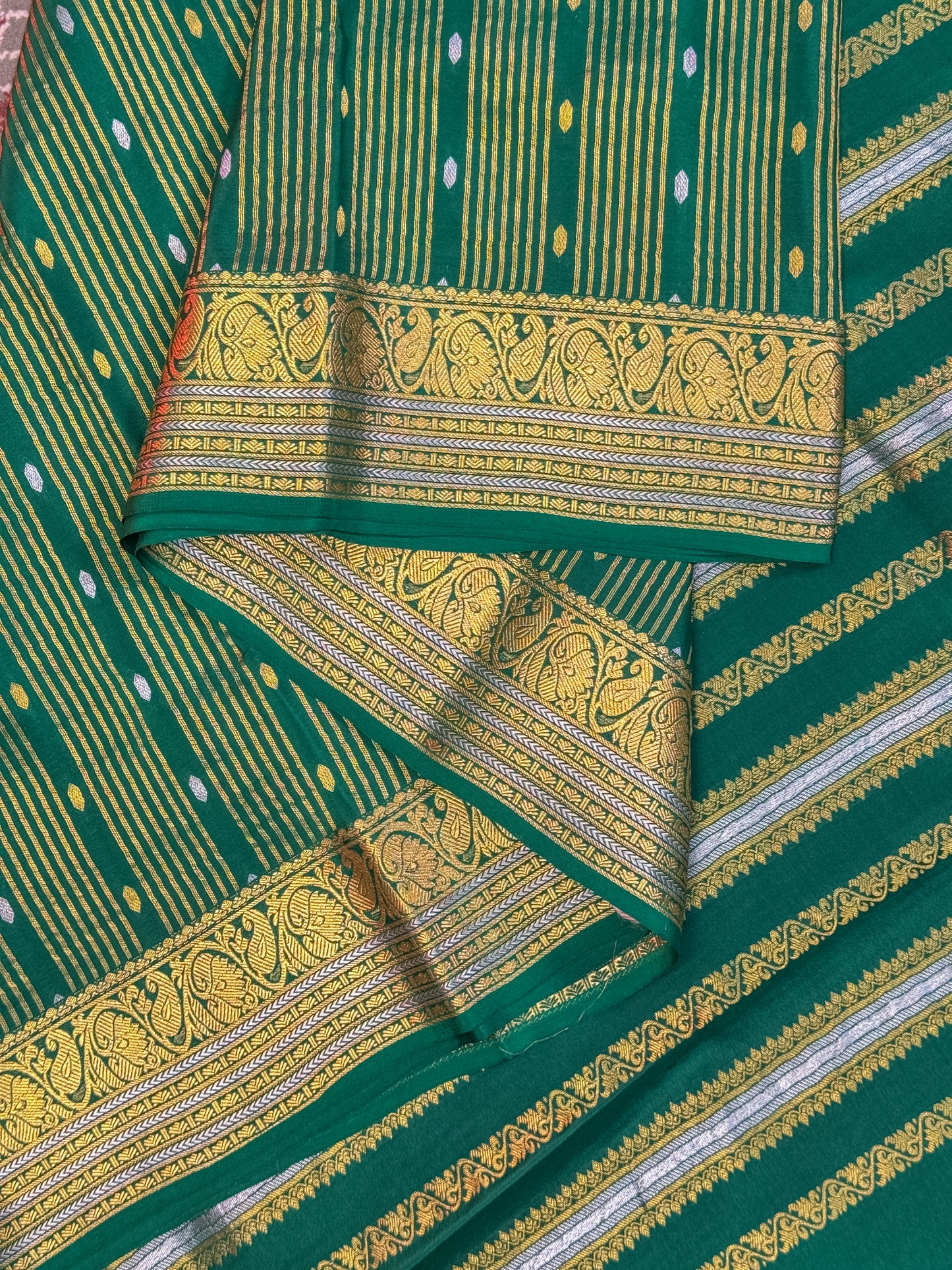 Green Mysore Crepe Silk Saree