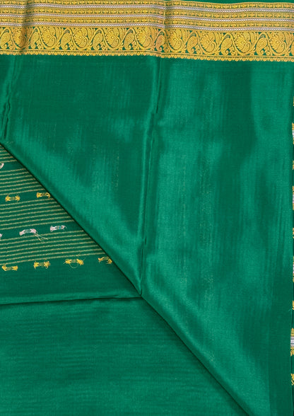 Green Mysore Crepe Silk Saree