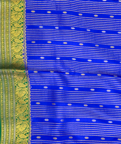 Blue Mysore Crepe Silk Saree