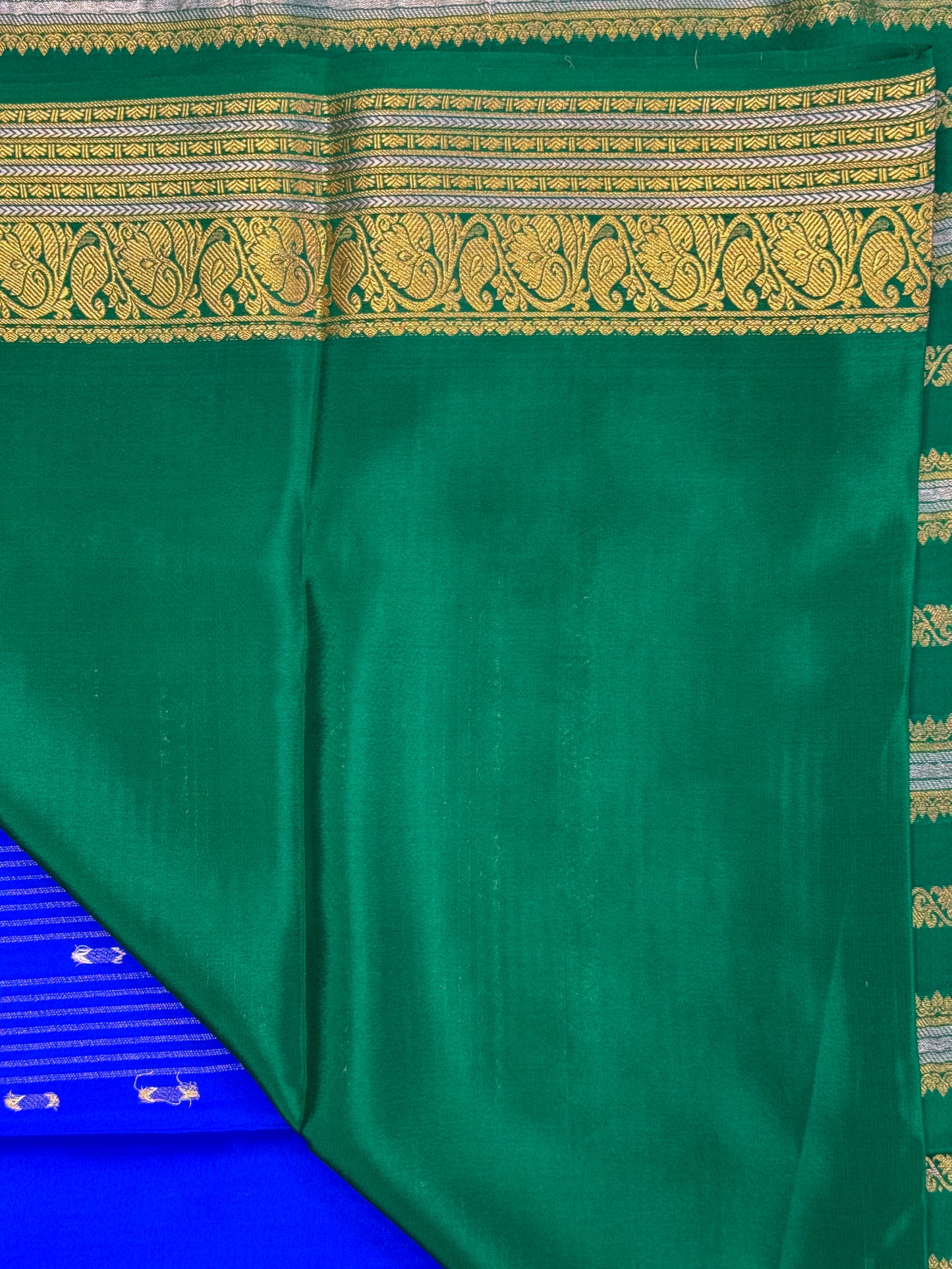 Blue Mysore Crepe Silk Saree