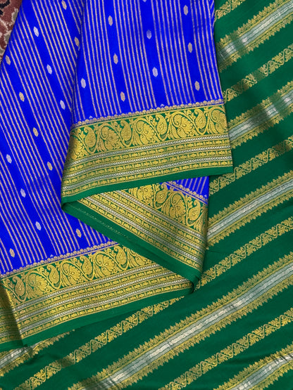 Blue Mysore Crepe Silk Saree