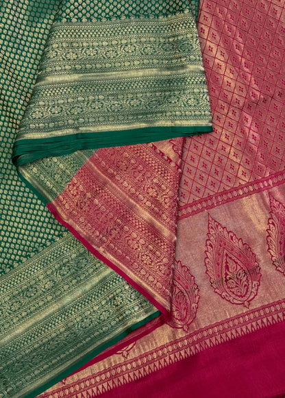 Green Mysore Crepe Silk Saree